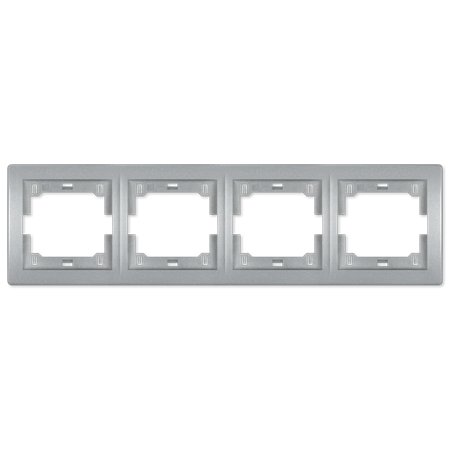 6704.S Maska četvorostruka PRESTIGE - horizontalna, metalik srebrna