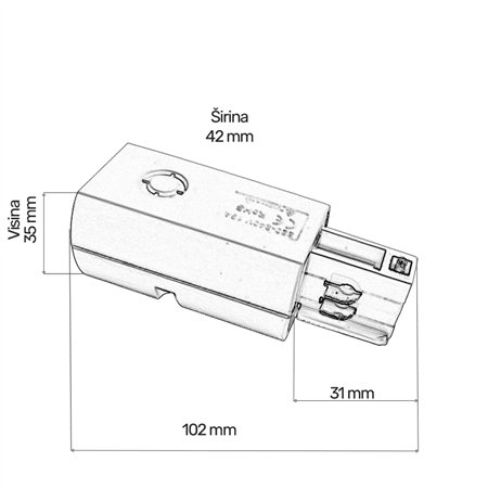UVODNIK DESNI NAPONA ZA ŠINU BELI Trostepeni