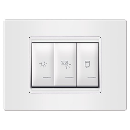 72303.00 Set sklopki za kupatilo 3x16AX 250V~ horizontalni EXP, beli