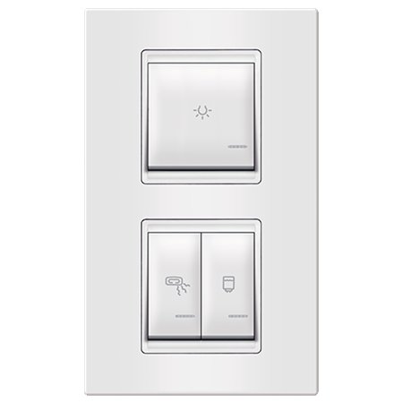 72306.00 Set sklopki za kupatilo 3x16AX 250V~ vertikalni EXP, beli