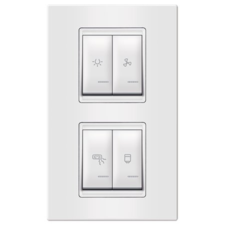 72308.00 Set sklopki za kupatilo 4x16AX 250V~ vertikalni EXP, beli