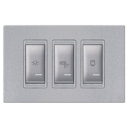 72310.SS Set sklopki za kupatilo 3x16AX 250V~ univerzalni EXP, silver