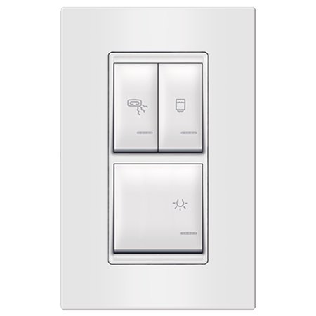 72323.00 Set sklopki za kupatilo 3x16AX 250V~ vert. univerz. EXP, beli