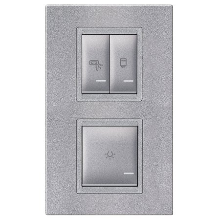 72323.SS Set skl.i za kupatilo 3x16AX 250V~ vert. univerz. EXP, silver