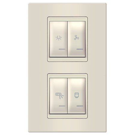 72324.99 Set sklopki za kupatilo 4x16AX 250V~ vert. univerz. EXP, krem