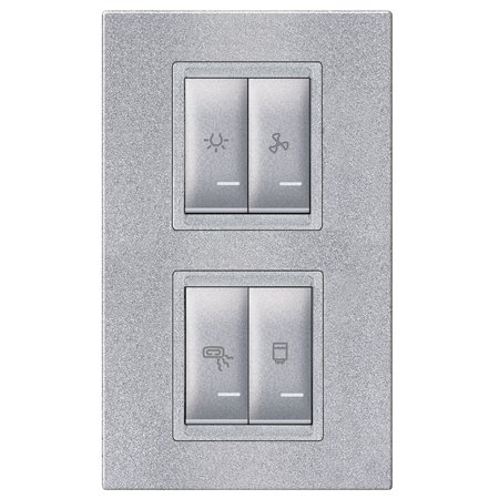 72324.SS Set sklopki za kupatilo 4x16AX 250V~ vert. univ.. EXP, silver