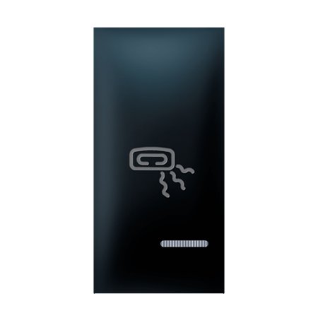 73205.E1 Taster EXP 1M sa oznakom grejalice i indikacijom, crni soft