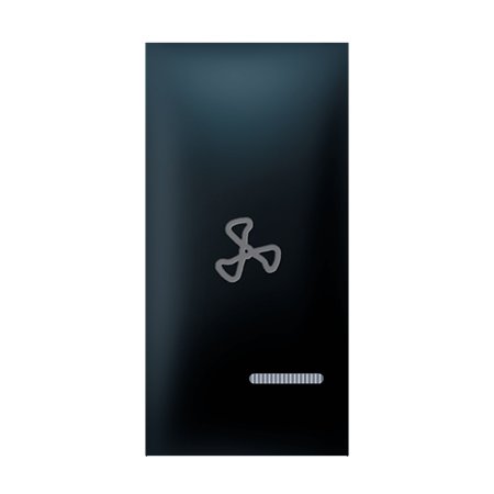 73206.E1 Taster EXP 1M sa oznakom ventilatora i indikacijom, crni soft