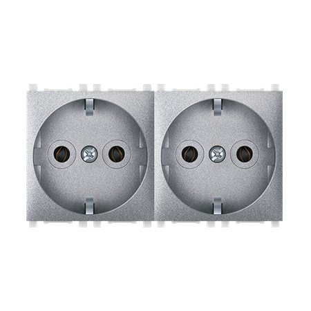 74112.S Sklop 2 priklj. dvop. EXP 2x2M - premošteno, silver