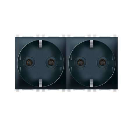 74162.E1 Sklop 2 priklj. dvop. EXP 2x2M - premošteno, crna soft