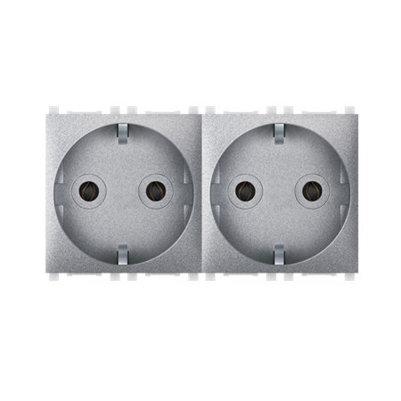 74162.S Sklop 2 priklj. dvop. EXP 2x2M - premošteno, silver