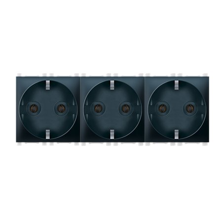 74163.E1 Sklop 3 priklj. dvop. EXP 3x2M - premošteno, crna soft