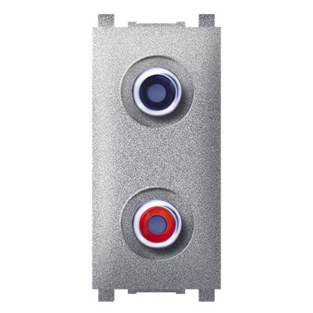 74281.S Priključnica audio EXP RCA dvostruka 1M, silver