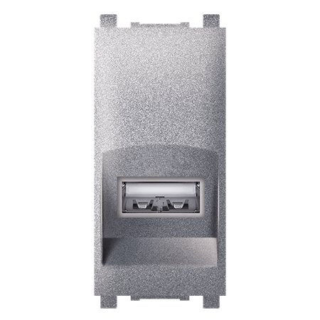 74284.S Priključnica EXP USB A/USB A female Keystone 1M, silver