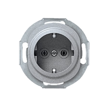 E600.S Priključnica dvopolna bez maske EON sa porc. telom, silver