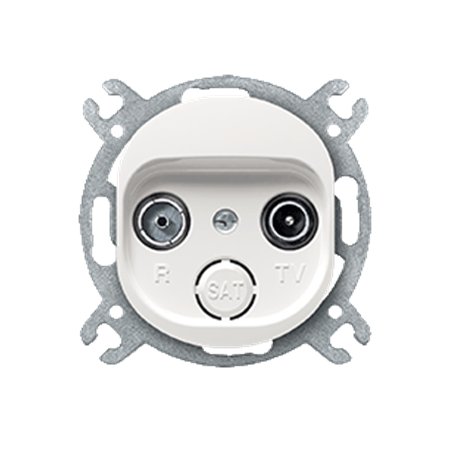 E612P.0 Priključnica antenska bez maske EON TV/FM - prolazna, bela