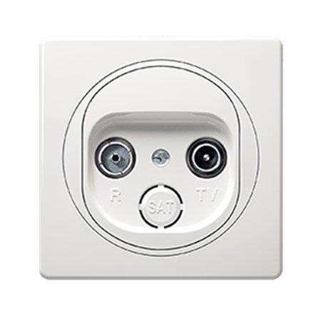 E612P.00 Priključnica antenska EON TV/FM - prolazna, bela