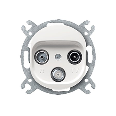 E612S.0 Priključnica antenska bez maske EON TV/FM/SAT - završna, bela