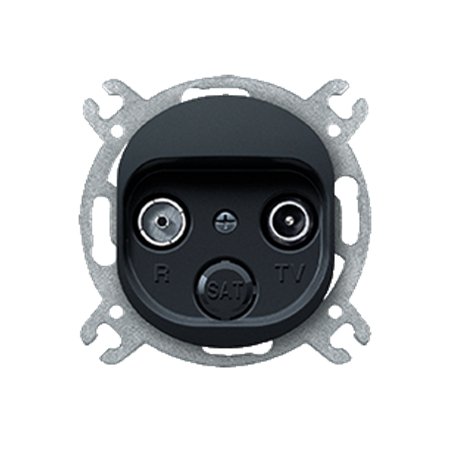 E612Z.E1 Priklj. antenska bez maske EON TV/FM - završna, crna soft