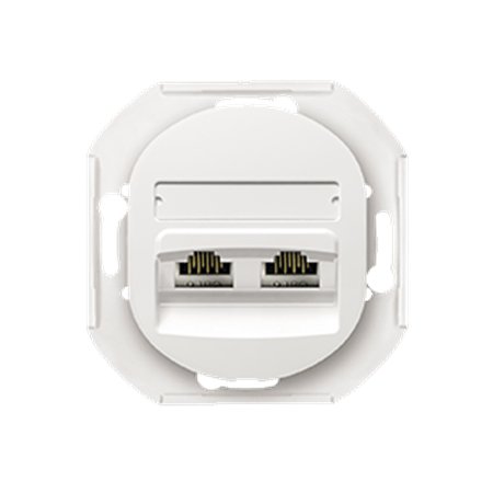 E614.0 Priključnica komunikac. bez maske EON 2xRJ45 Cat 5e UTP, bela