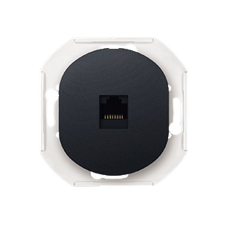 E616.E1 Priklj. komunikac. bez maske EON 1xRJ45 Cat 6A UTP, crna soft