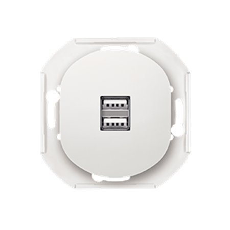 E6161.0 USB punjač bez maske EON 2xUSB A 2,1A 5V, beli