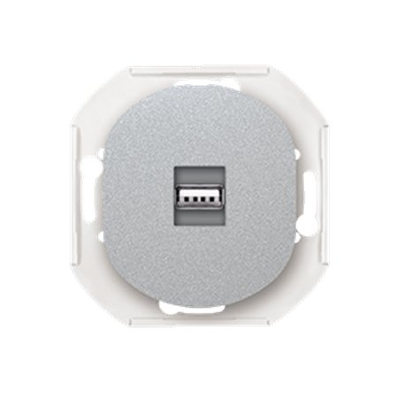 E6162.S Priključnica bez maske EON USB/USB female Keystone, silver