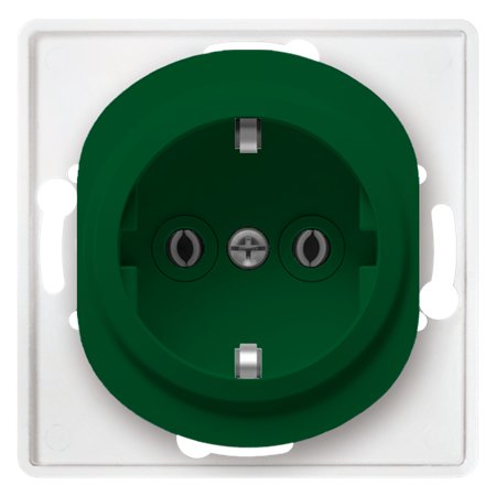 E630.12 Priključnica dvopolna bez maske EON sa plast. telom, zelena