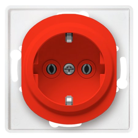 E630.4 Priključnica dvopolna bez maske EON sa plastičnim telom, crvena