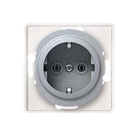 E630.S Priključnica dvopolna bez maske EON sa plastičnim telom, silver
