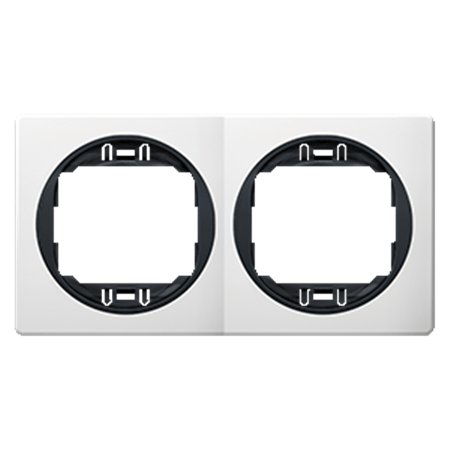 E6701.0E Maska dvostruka EON - horizontalna, bela sa crnim nosačem