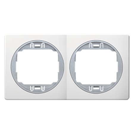 E6701.0S Maska dvostruka EON - horizontalna, bela sa silver nosačem