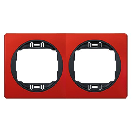 E6701.4E Maska dvostruka EON - horizontalna, crvena sa crnim nosačem