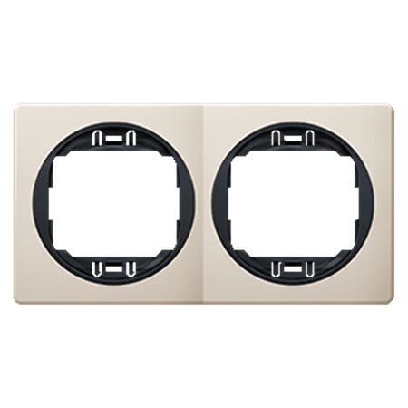 E6701.9E Maska dvostruka EON - horizontalna, krem sa crnim nosačem