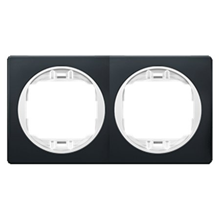 E6701.E0 Maska dvostruka EON - horizontalna, crna sa belim nosačem