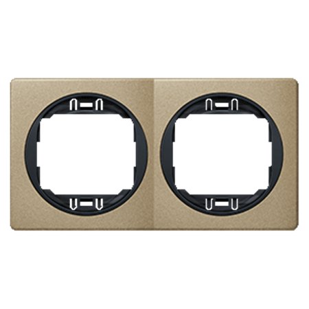 E6701.G2E Maska dvostruka EON - horizont., brušeni nikal sa crnim nos.