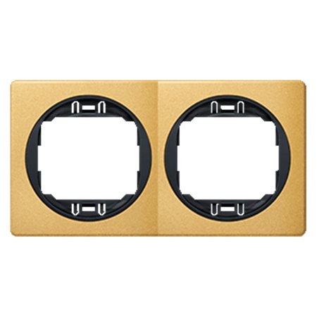 E6701.GE Maska dvostruka EON - horizontalna, zlatna sa crnim nosačem