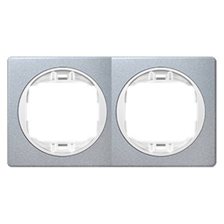 E6701.S0 Maska dvostruka EON - horizontalna, silver sa belim nosačem