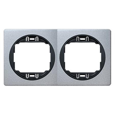 E6701.SE Maska dvostruka EON - horizontalna, silver sa crnim nosačem