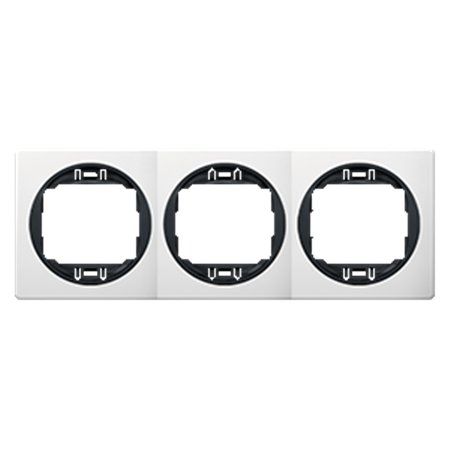 E6703.0E Maska trostruka EON - horizontalna, bela sa crnim nosačem