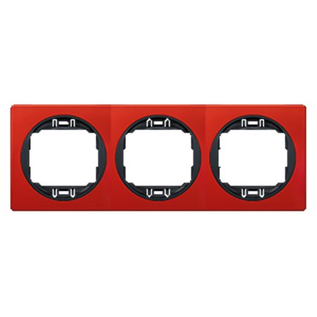 E6703.4E Maska trostruka EON - horizontalna, crvena sa crnim nosačem