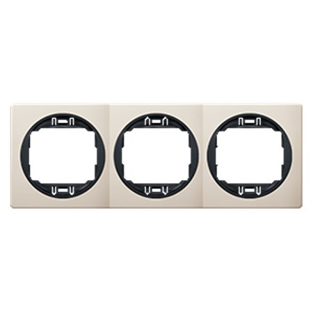 E6703.9E Maska trostruka EON - horizontalna, krem sa crnim nosačem