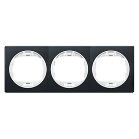 E6703.E0 Maska trostruka EON - horizontalna, crna sa belim nosačem