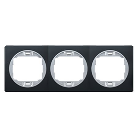 E6703.ES Maska trostruka EON - horizontalna, crna sa silver nosačem