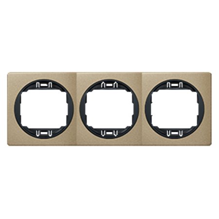 E6703.G2E Maska trostruka EON - horizont., brušeni nikal sa crnim nos.