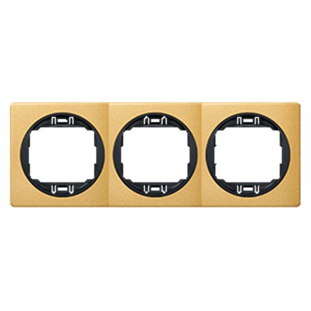 E6703.GE Maska trostruka EON - horizontalna, zlatna sa crnim nos.