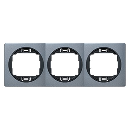 E6703.S1E Maska trostruka EON - horizont., antičko srebro sa crnim nos