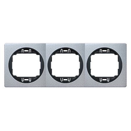 E6703.SE Maska trostruka EON - horizontalna, silver sa crnim nosačem