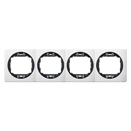 E6704.0E Maska četvorostruka EON - horizont., bela sa crnim nosačem