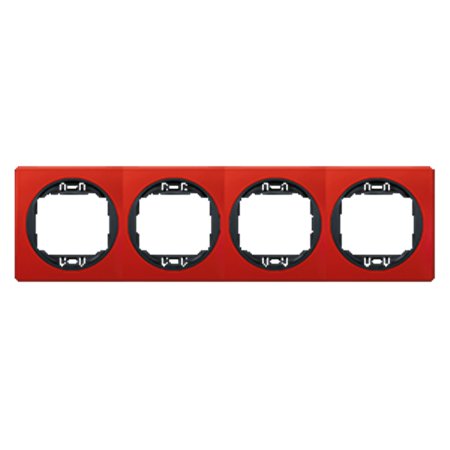 E6704.4E Maska četvorostruka EON - horizont., crvena sa crnim nos.